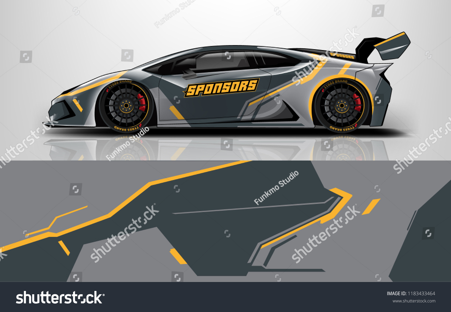 Sport car racing wrap design. vector design.
