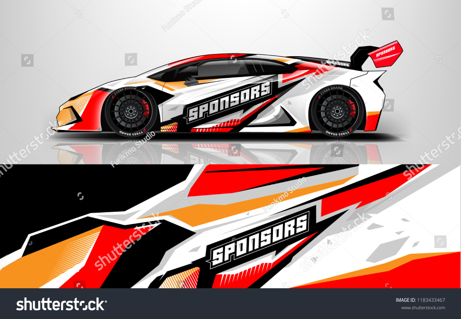 Sport car racing wrap design. vector design.