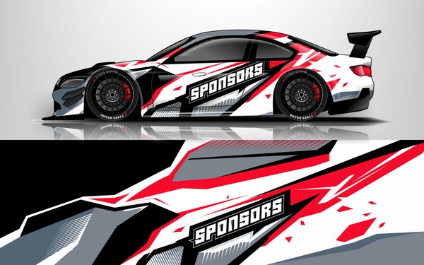 Sport car racing wrap design. vector design.