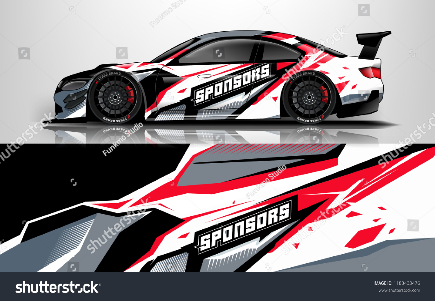 Sport car racing wrap design. vector design.