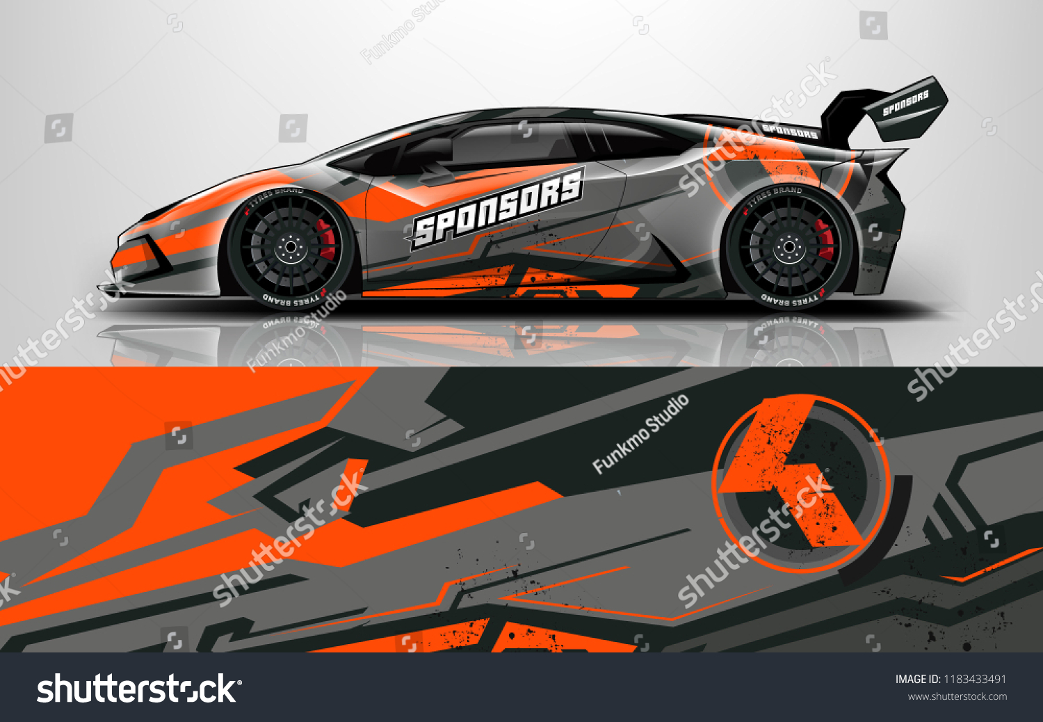 Sport car racing wrap design. vector design.