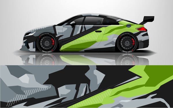 Sport car racing wrap design. vector design.