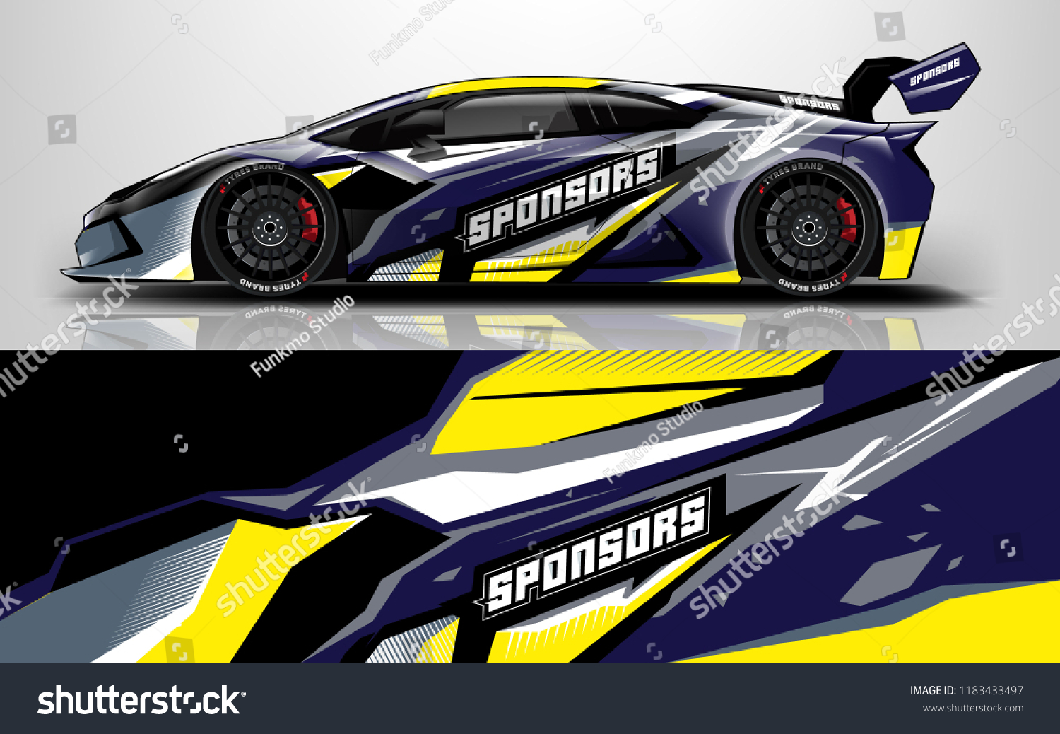 Sport car racing wrap design. vector design.