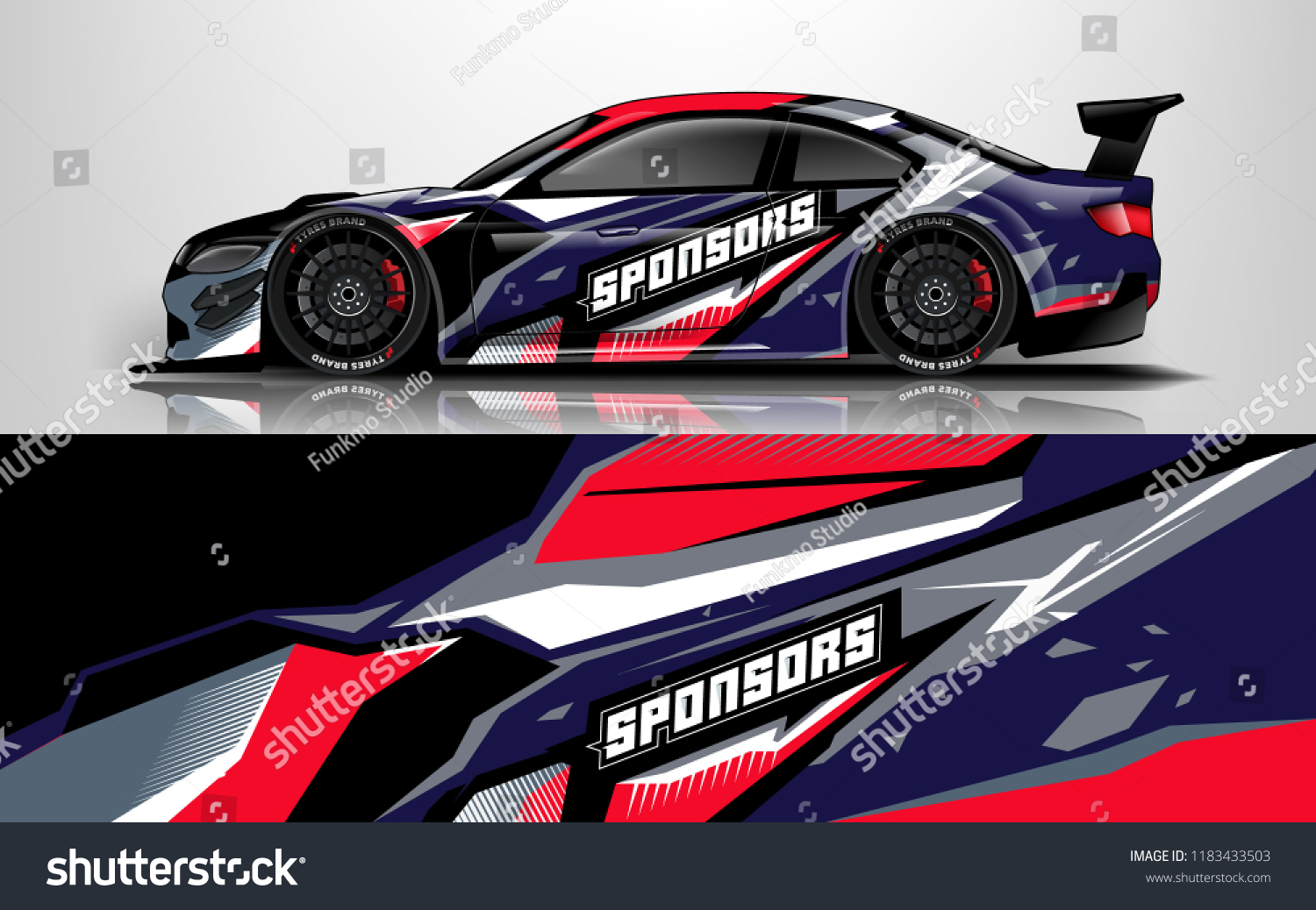 Sport car racing wrap design. vector design.