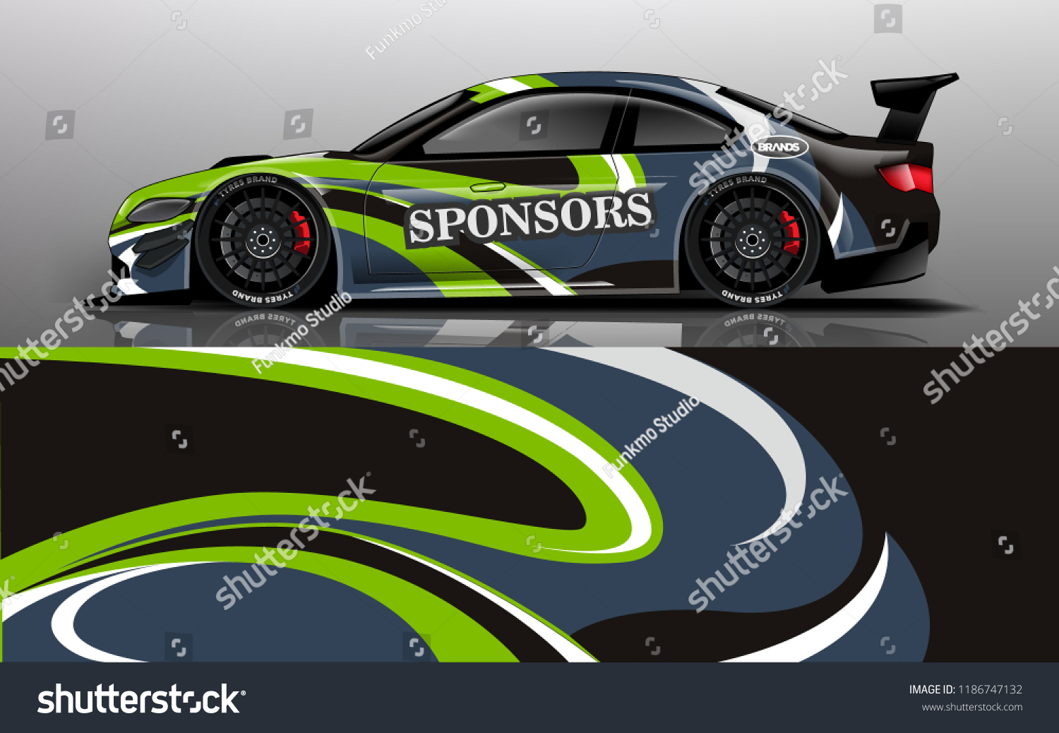 Car decal graphic vector,racing car. Graphic abstract stripe designs for racing car