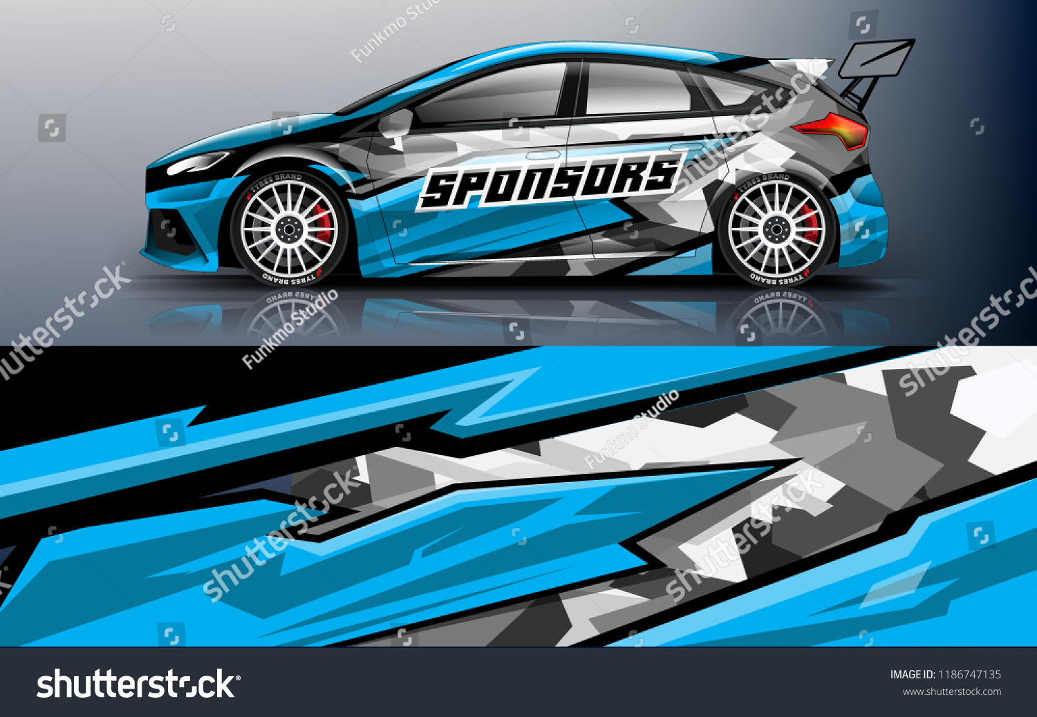 Car decal graphic vector,racing car. Graphic abstract stripe designs for racing car