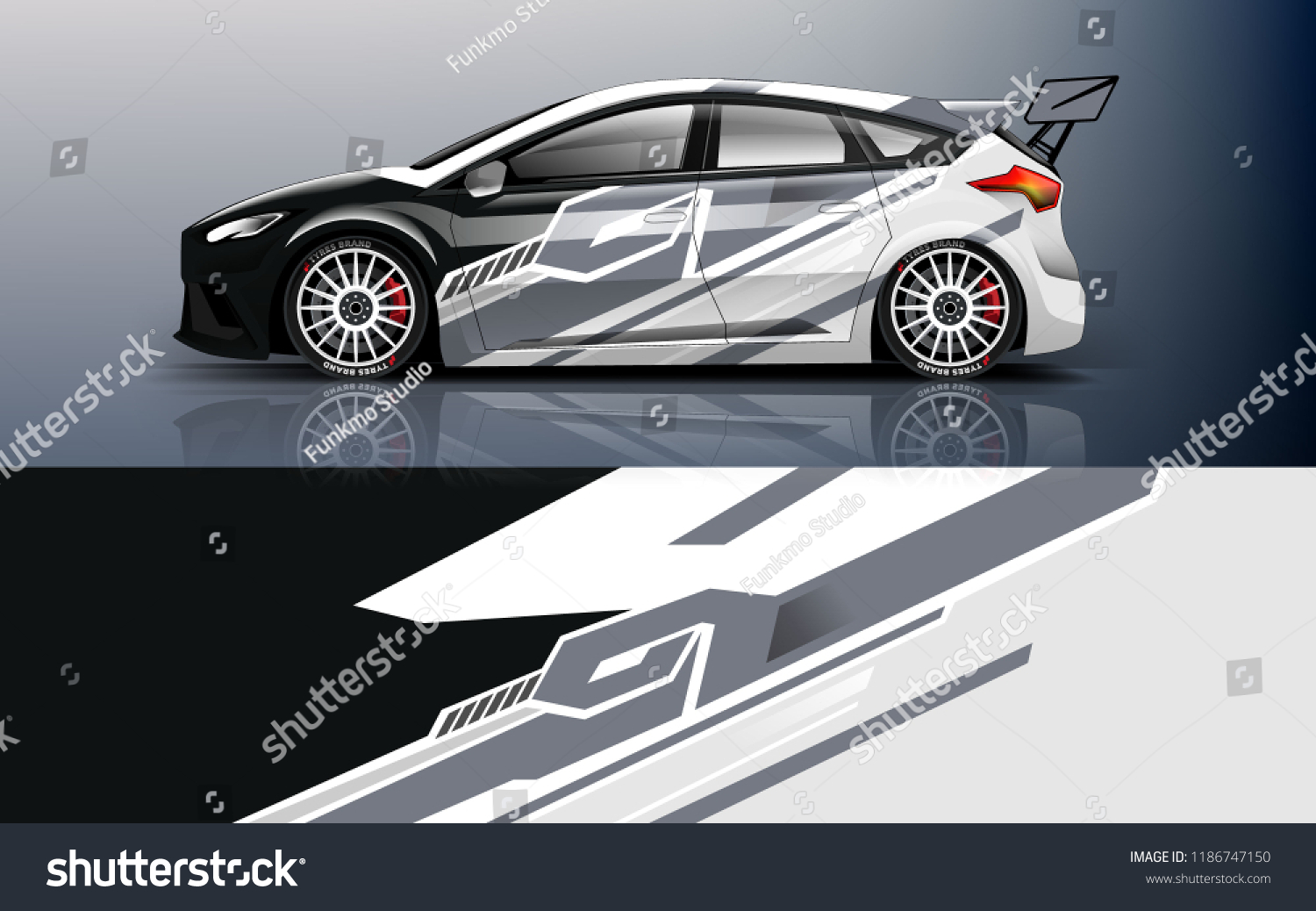 Car decal graphic vector,racing car. Graphic abstract stripe designs for racing car