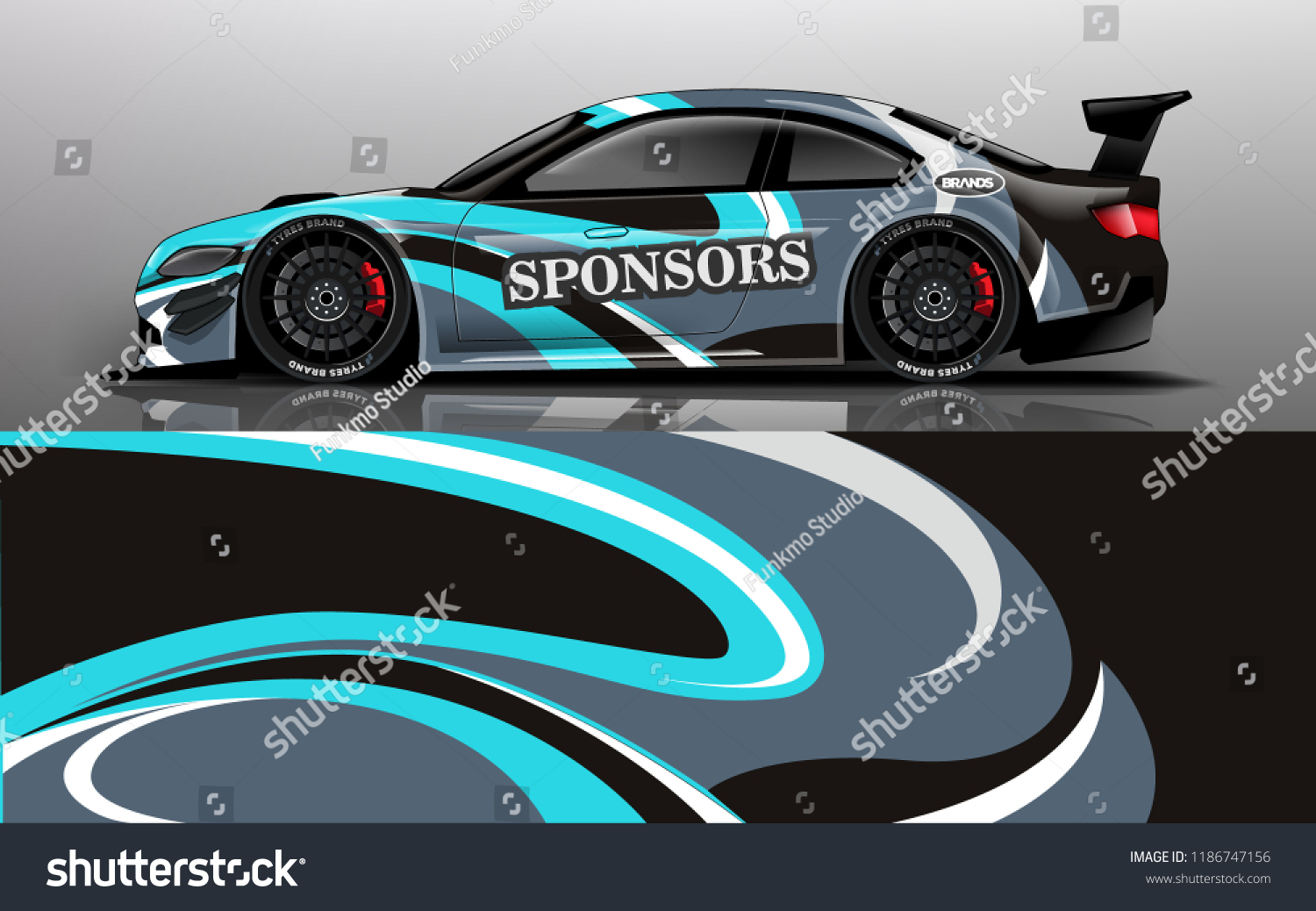 Car decal graphic vector,racing car. Graphic abstract stripe designs for racing car