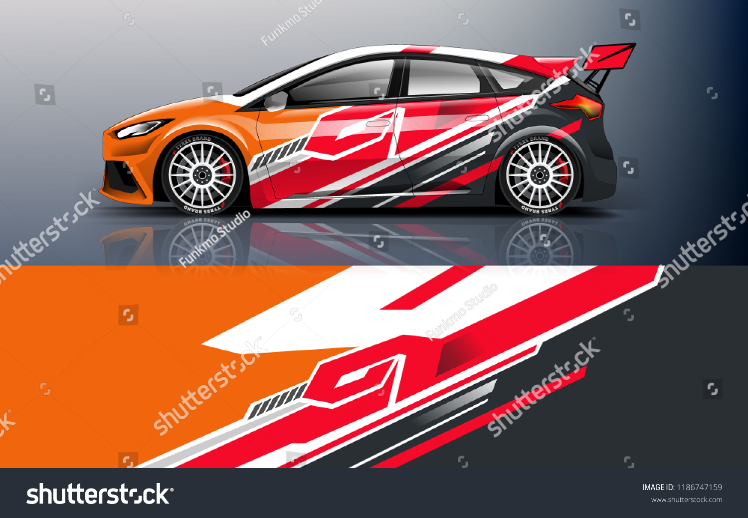 Car decal graphic vector,racing car. Graphic abstract stripe designs for racing car