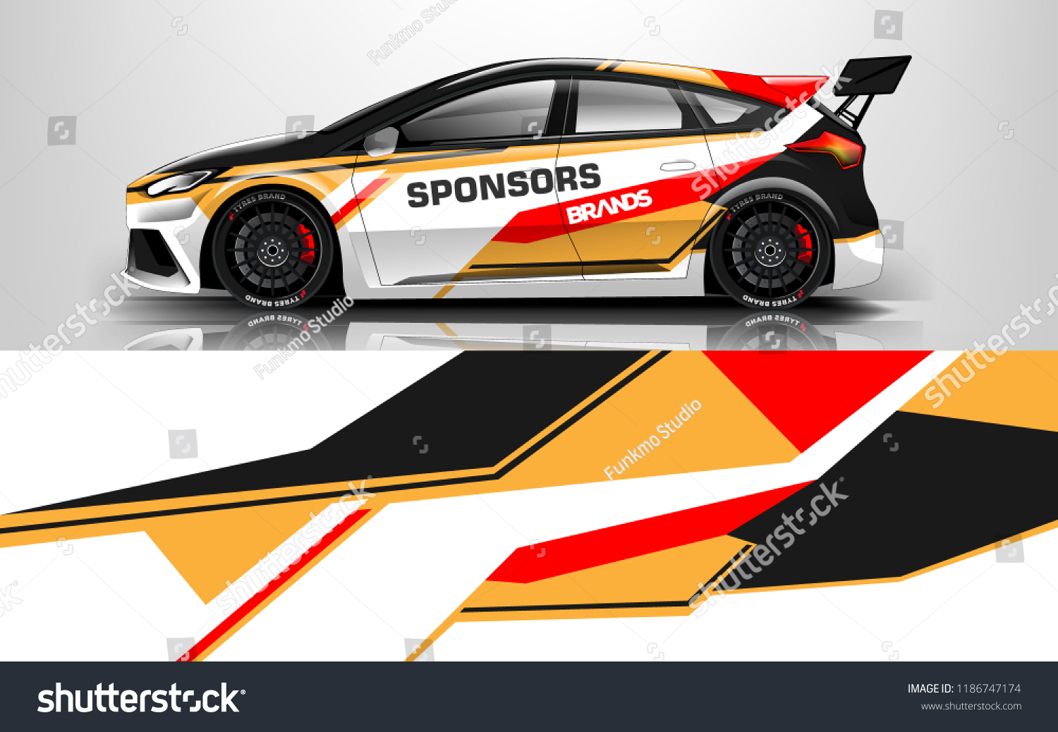 Car decal graphic vector,racing car. Graphic abstract stripe designs for racing car