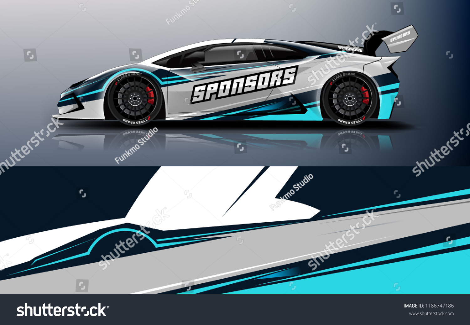 Car decal graphic vector,racing car. Graphic abstract stripe designs for racing car