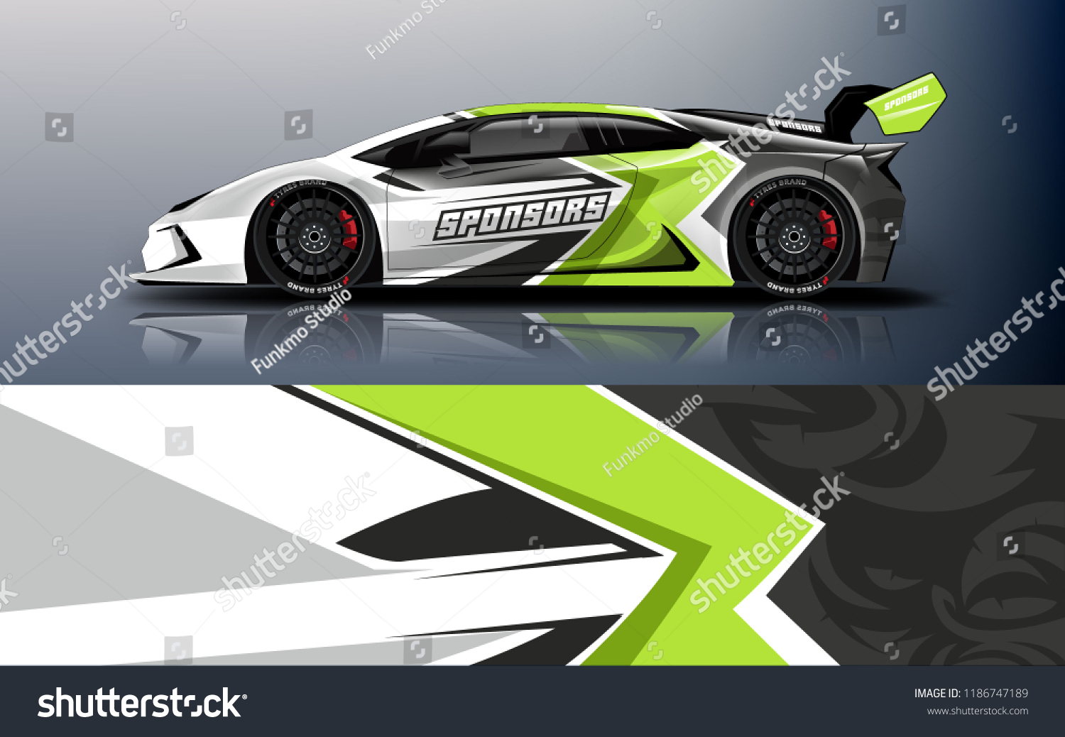 Car decal graphic vector,racing car. Graphic abstract stripe designs for racing car
