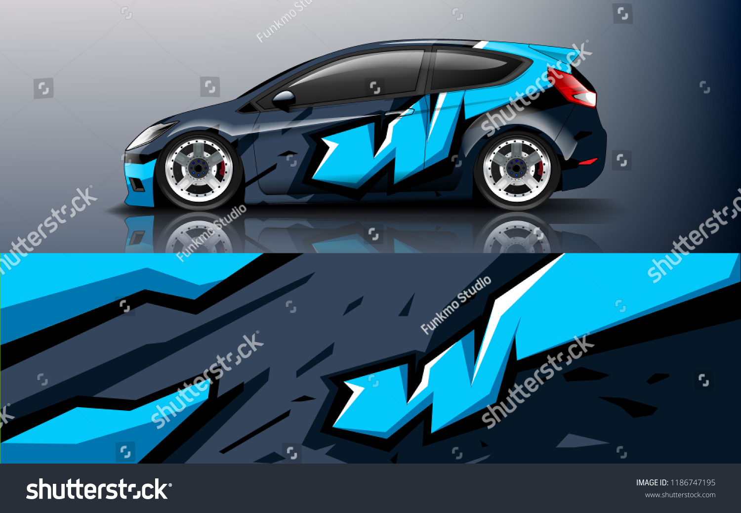 Car decal graphic vector,racing car. Graphic abstract stripe designs for racing car