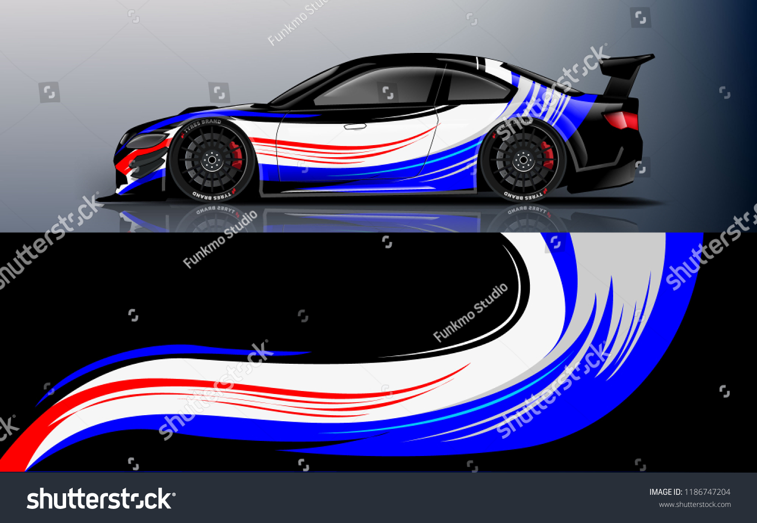 Car decal graphic vector,racing car. Graphic abstract stripe designs for racing car
