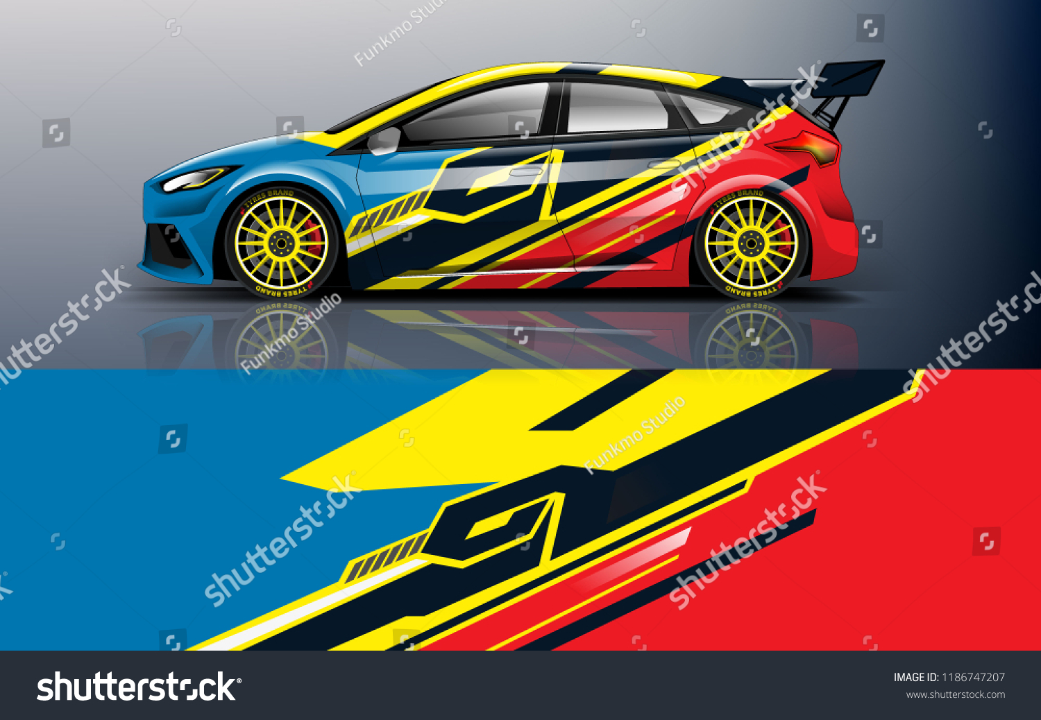 Car decal graphic vector,racing car. Graphic abstract stripe designs for racing car