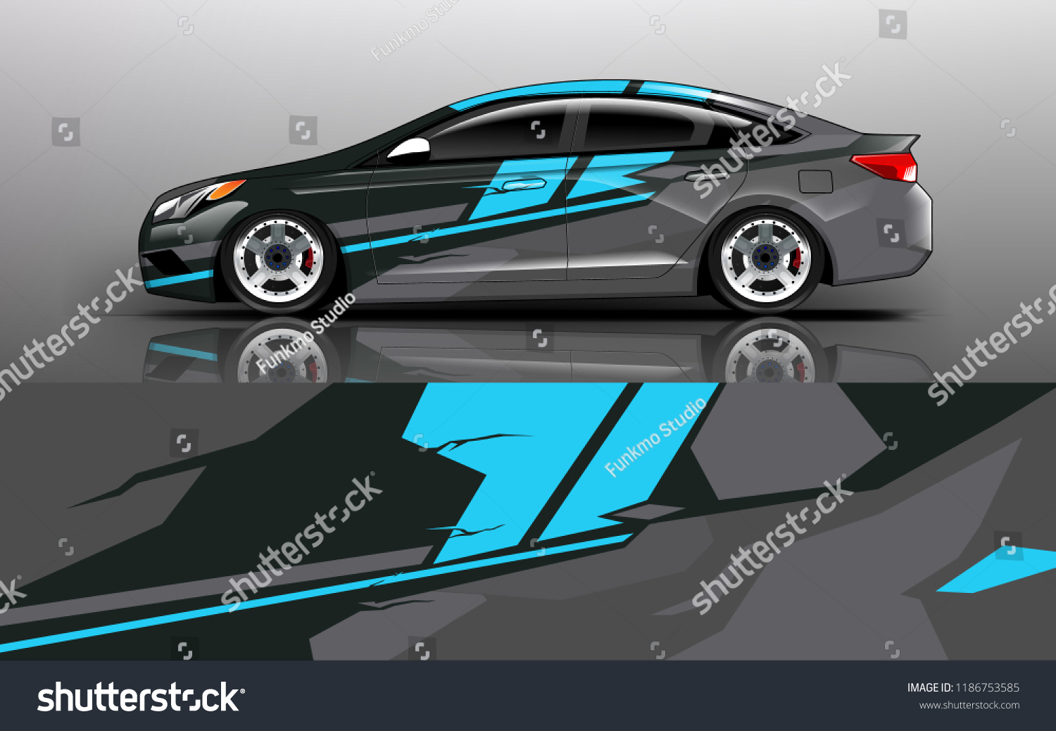 Car wrap design vector, truck and cargo van decal. Graphic abstract stripe racing background designs for vehicle, rally, race, adventure and car racing livery.