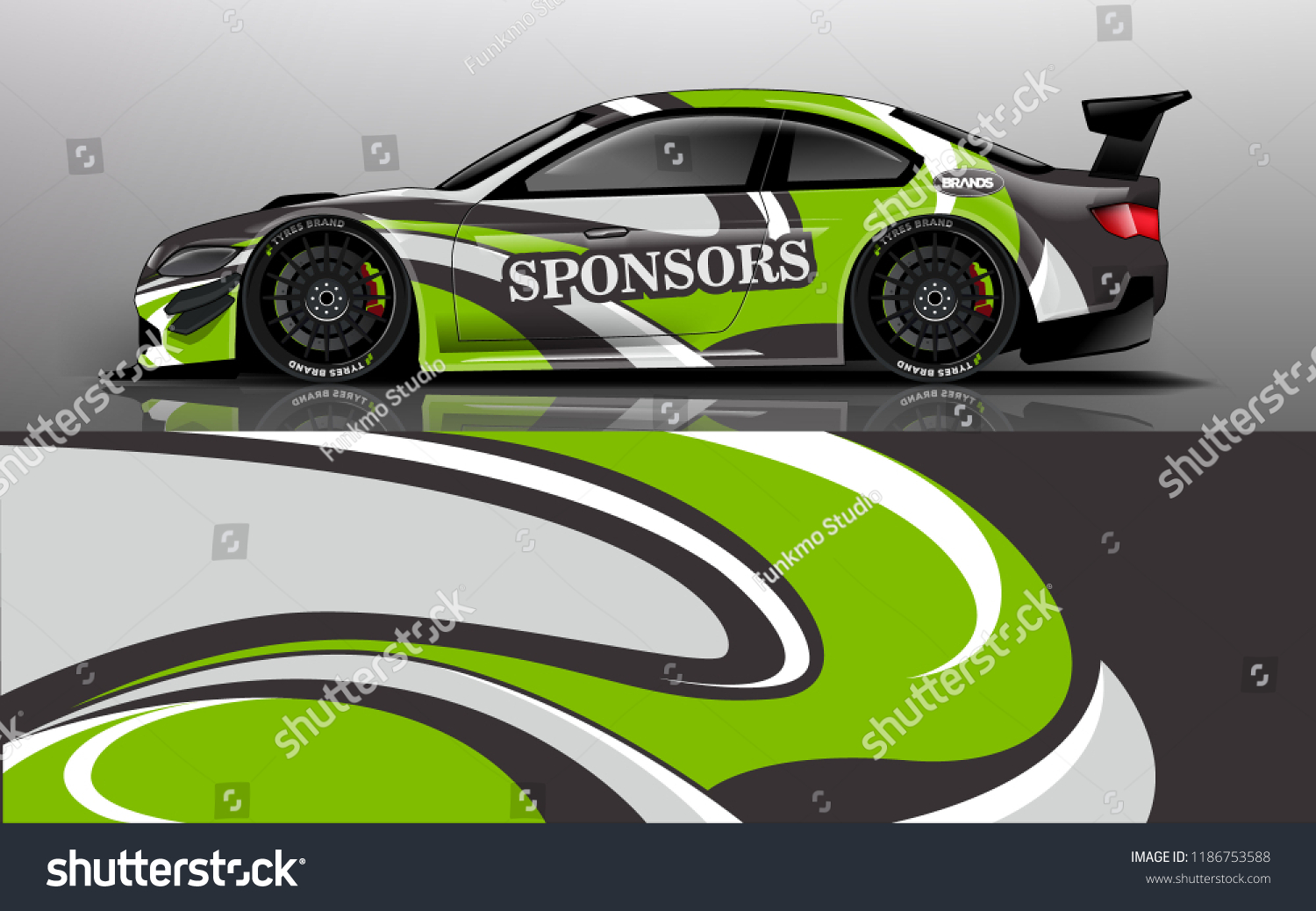 Car wrap design vector, truck and cargo van decal. Graphic abstract stripe racing background designs for vehicle, rally, race, adventure and car racing livery.