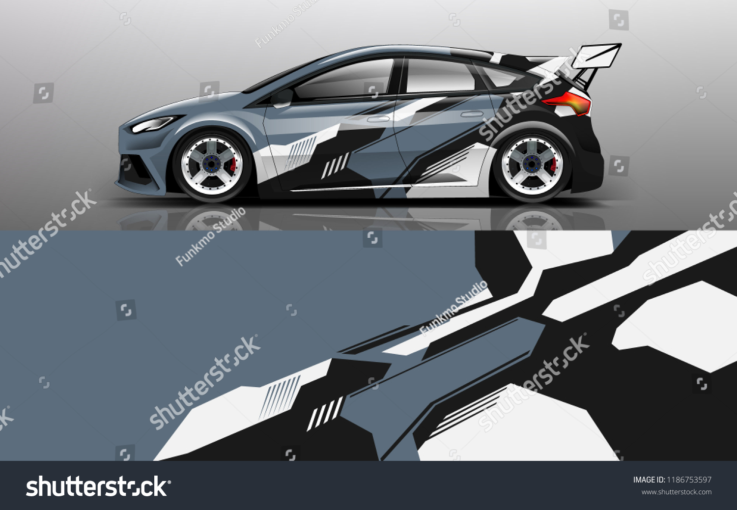 Car wrap design vector, truck and cargo van decal. Graphic abstract stripe racing background designs for vehicle, rally, race, adventure and car racing livery.