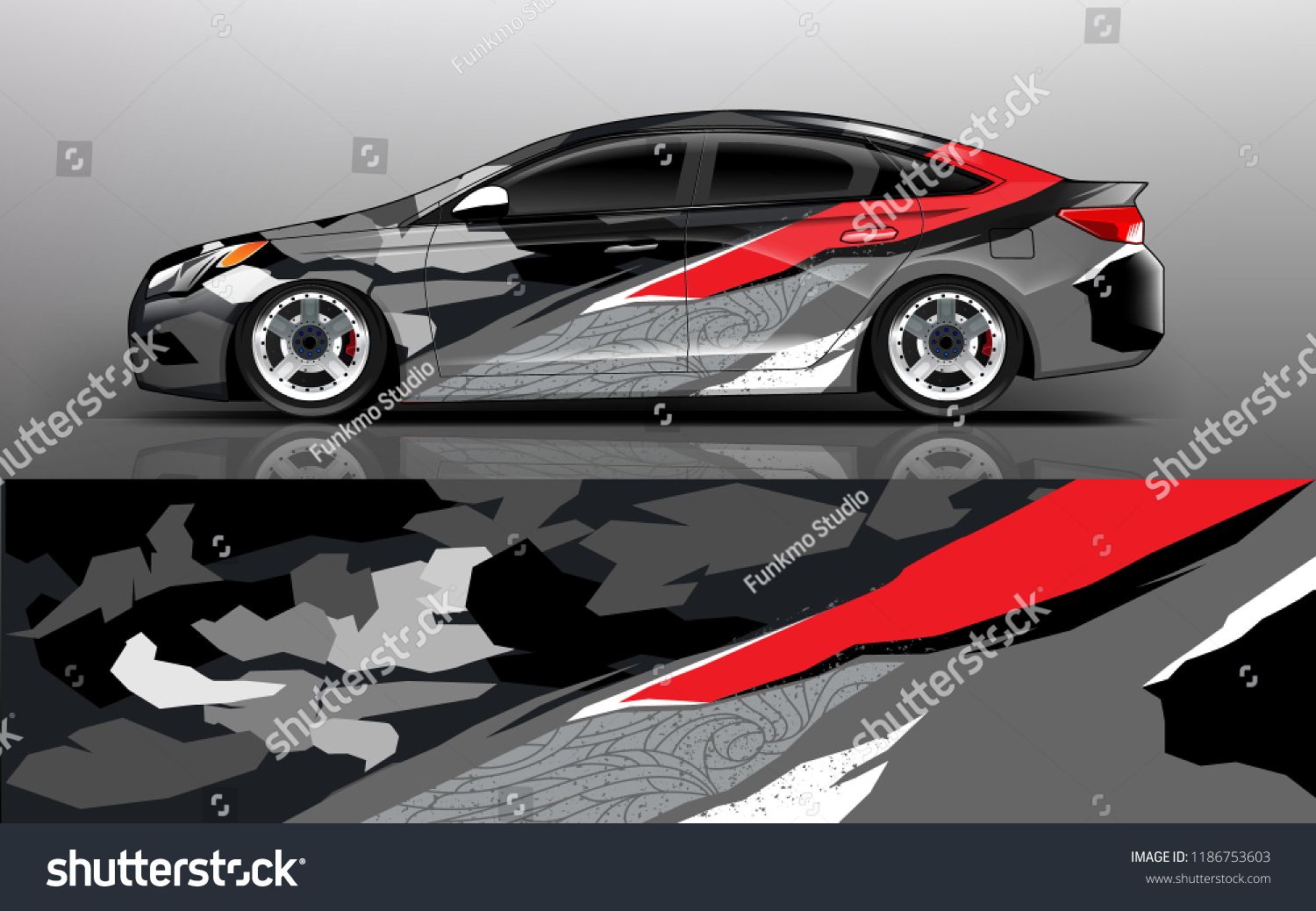 Car wrap design vector, truck and cargo van decal. Graphic abstract stripe racing background designs for vehicle, rally, race, adventure and car racing livery.