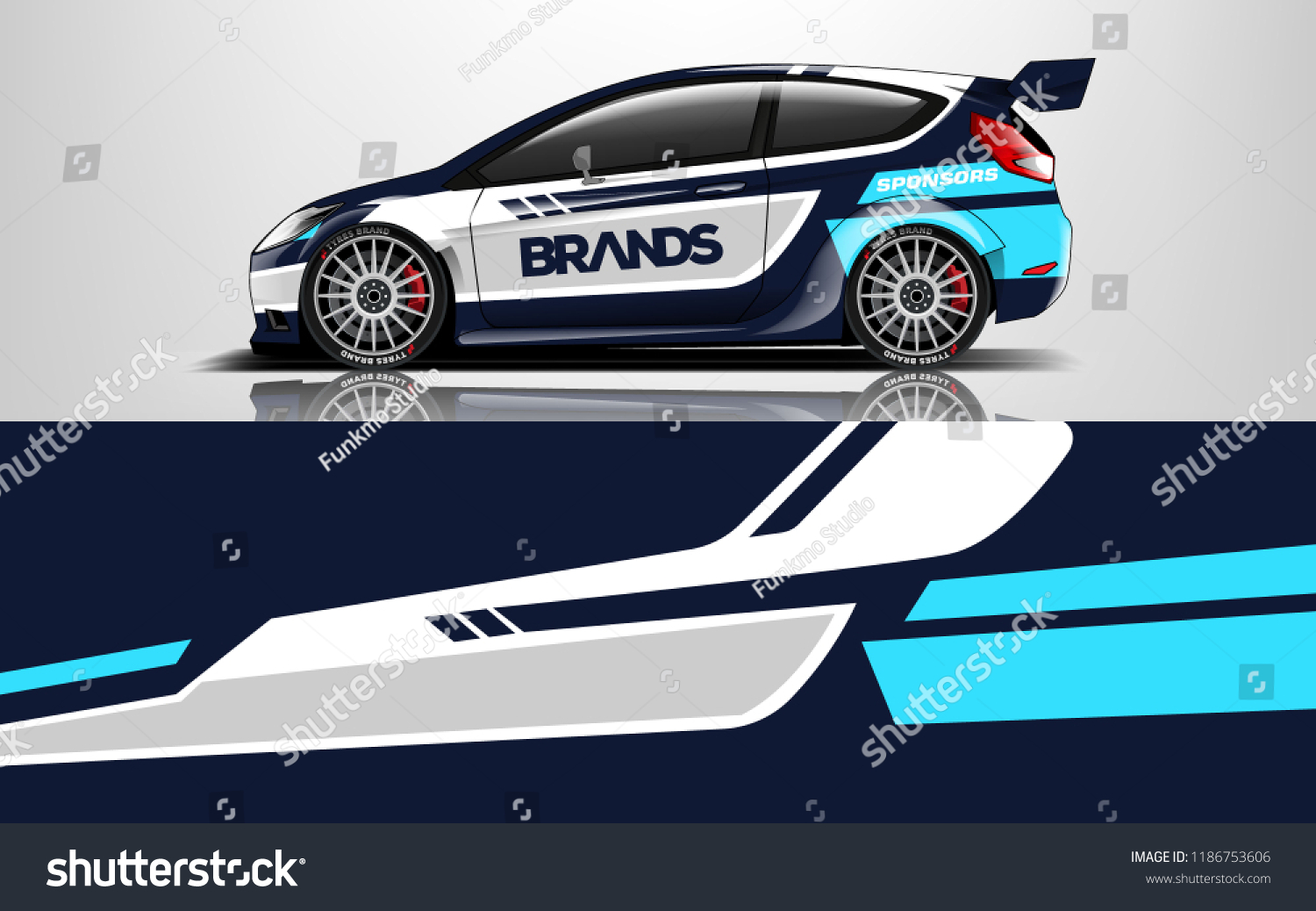 Car wrap design vector, truck and cargo van decal. Graphic abstract stripe racing background designs for vehicle, rally, race, adventure and car racing livery.