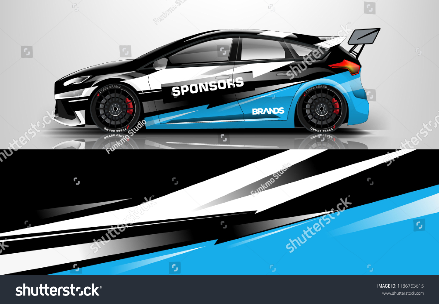 Car wrap design vector, truck and cargo van decal. Graphic abstract stripe racing background designs for vehicle, rally, race, adventure and car racing livery.