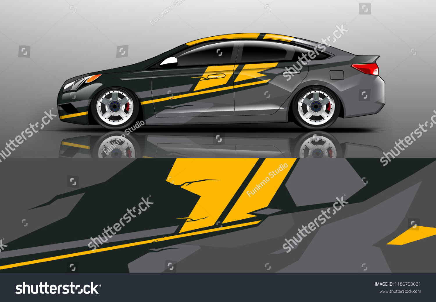 Car wrap design vector, truck and cargo van decal. Graphic abstract stripe racing background designs for vehicle, rally, race, adventure and car racing livery.