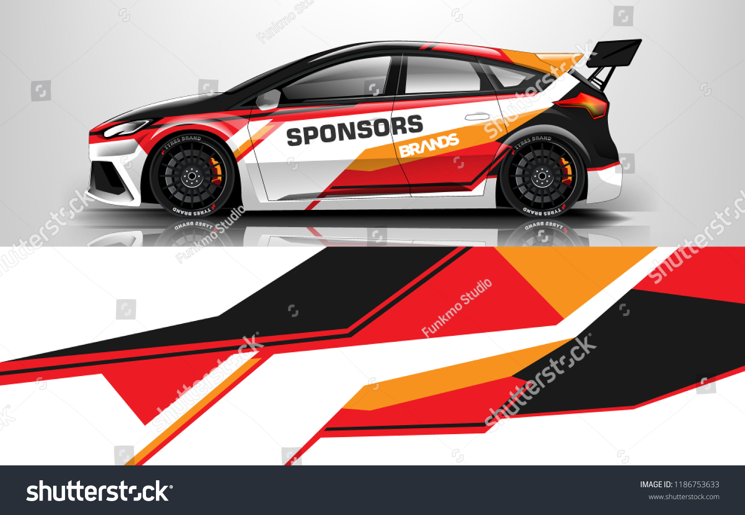 Car wrap design vector, truck and cargo van decal. Graphic abstract stripe racing background designs for vehicle, rally, race, adventure and car racing livery.