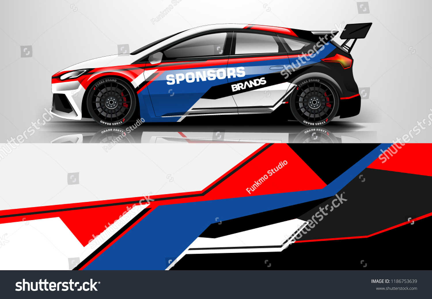 Car wrap design vector, truck and cargo van decal. Graphic abstract stripe racing background designs for vehicle, rally, race, adventure and car racing livery.