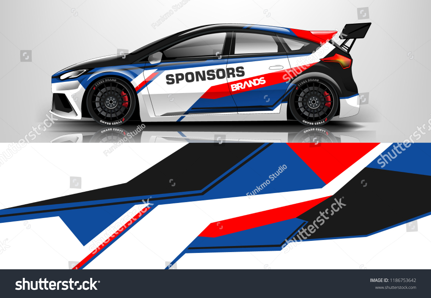 Car wrap design vector, truck and cargo van decal. Graphic abstract stripe racing background designs for vehicle, rally, race, adventure and car racing livery.