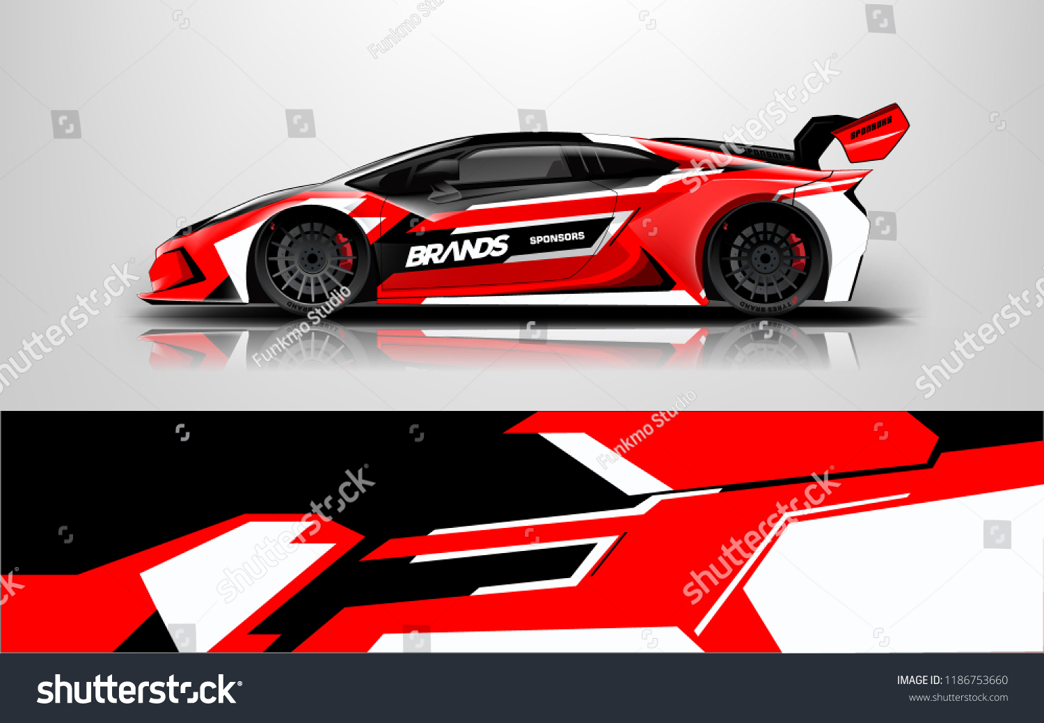 Car wrap design vector, truck and cargo van decal. Graphic abstract stripe racing background designs for vehicle, rally, race, adventure and car racing livery.