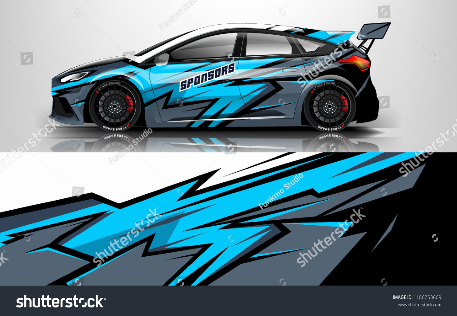 Car wrap design vector, truck and cargo van decal. Graphic abstract stripe racing background designs for vehicle, rally, race, adventure and car racing livery.