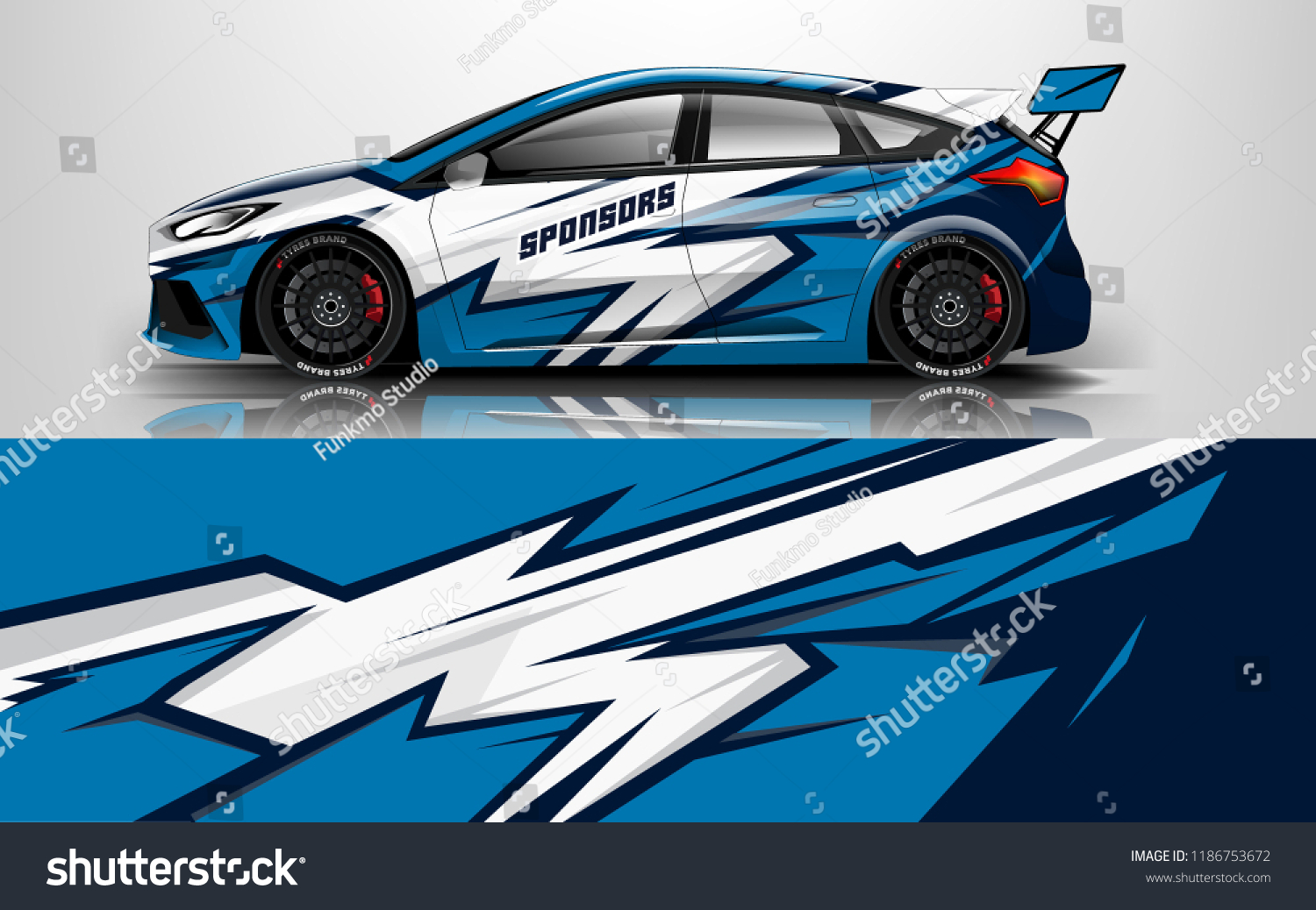 Car wrap design vector, truck and cargo van decal. Graphic abstract stripe racing background designs for vehicle, rally, race, adventure and car racing livery.
