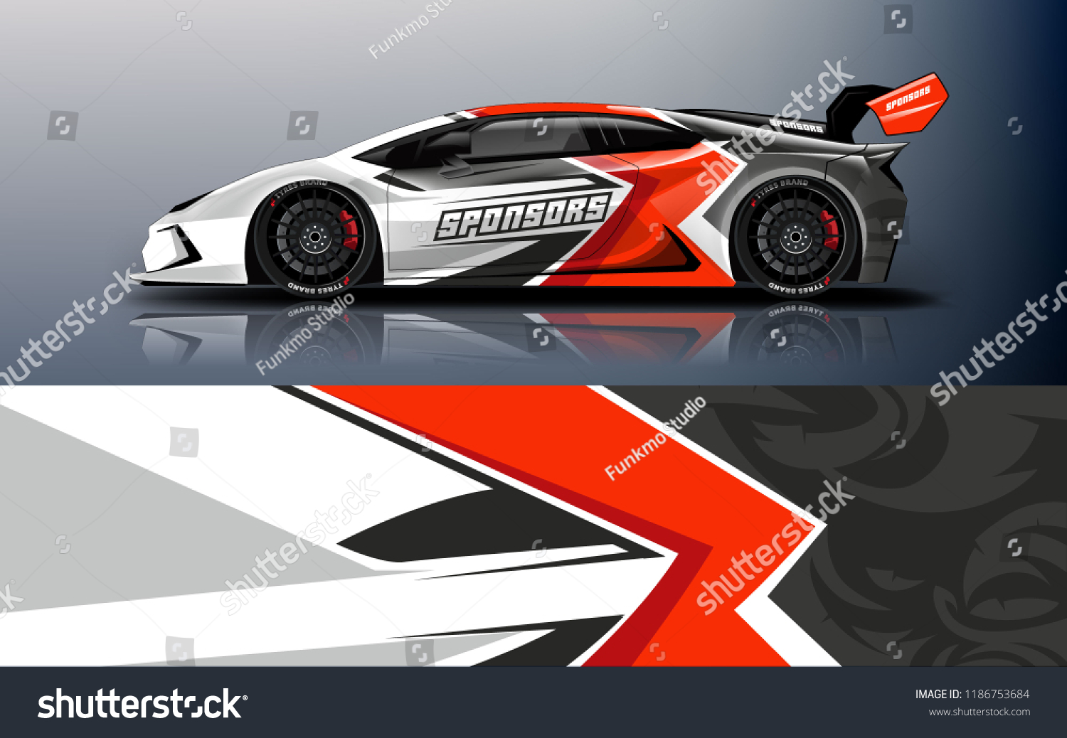 Car wrap design vector, truck and cargo van decal. Graphic abstract stripe racing background designs for vehicle, rally, race, adventure and car racing livery.