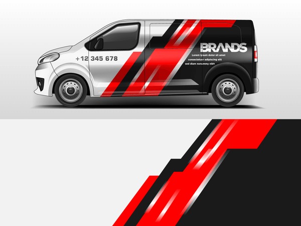 Van Wrap design for company, decal, wrap, and sticker. vector eps10