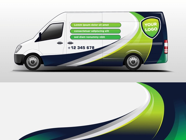 Van Wrap design for company, decal, wrap, and sticker. vector eps10