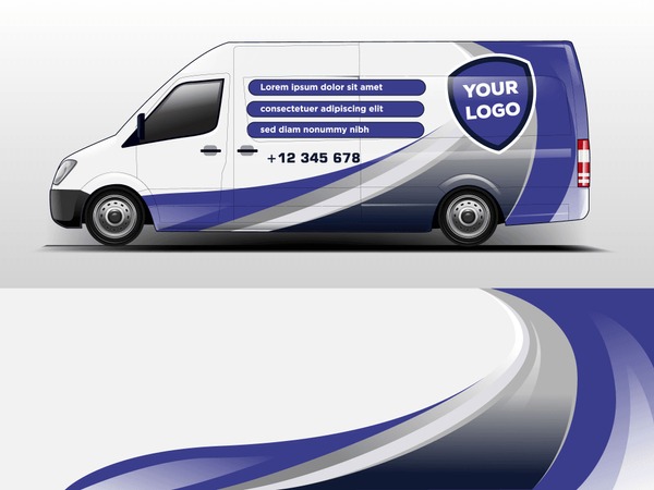 Van Wrap design for company, decal, wrap, and sticker. vector eps10