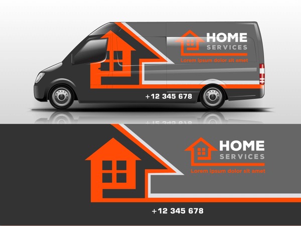 Van Wrap design for company, decal, wrap, and sticker. vector eps10