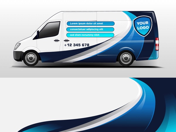 Van Wrap design for company, decal, wrap, and sticker. vector eps10