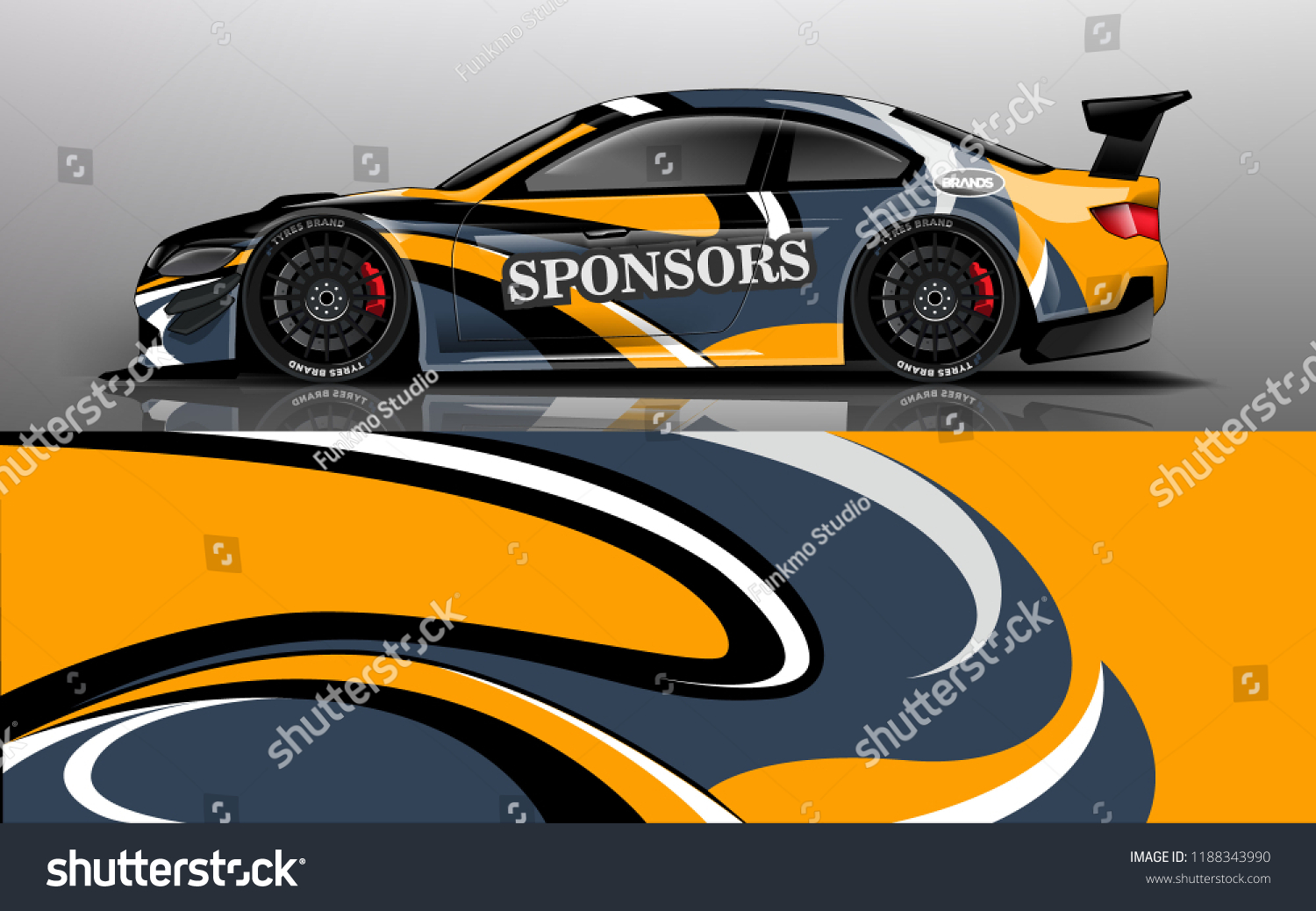 Racing car wrap. wrap design for racing car event.