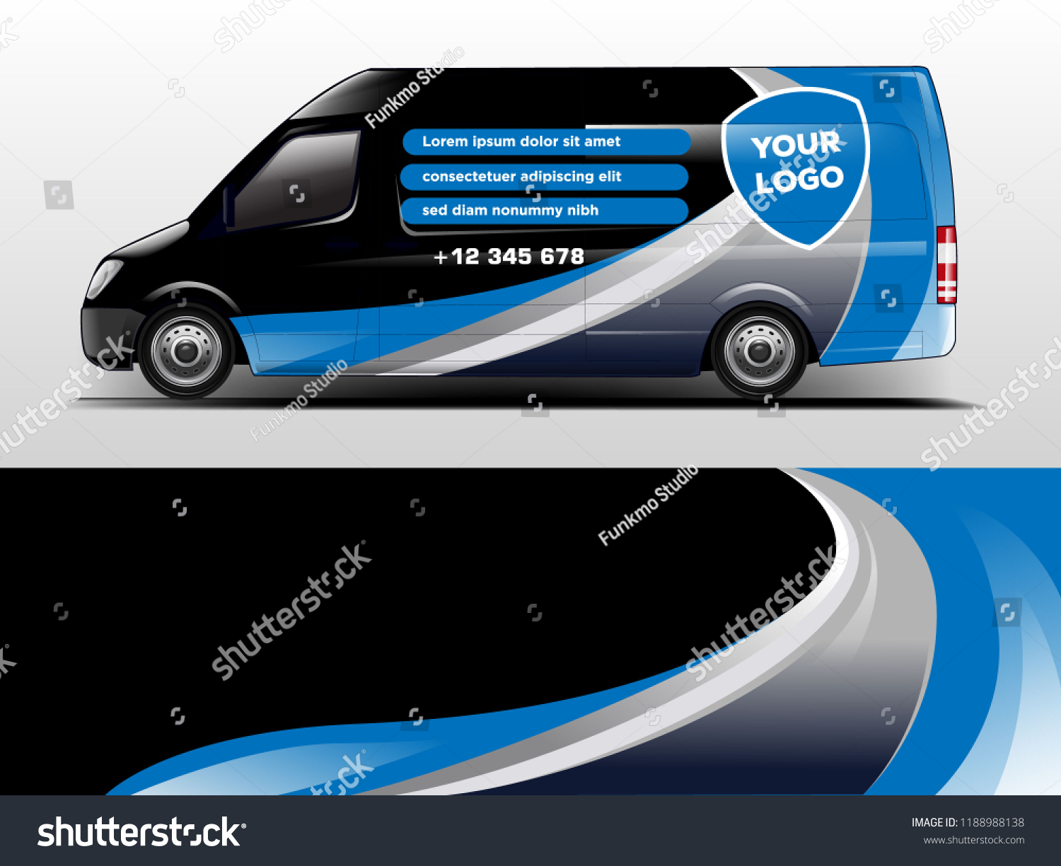 Van wrap design. Wrap, sticker and decal design for company. Vector format