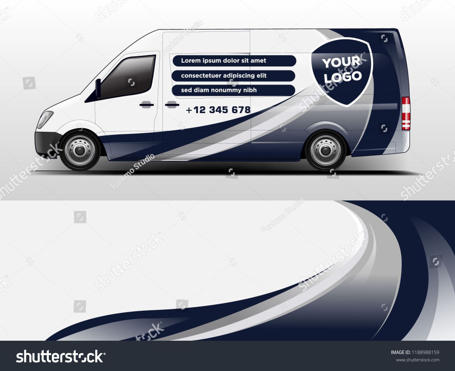 Van wrap design. Wrap, sticker and decal design for company. Vector format