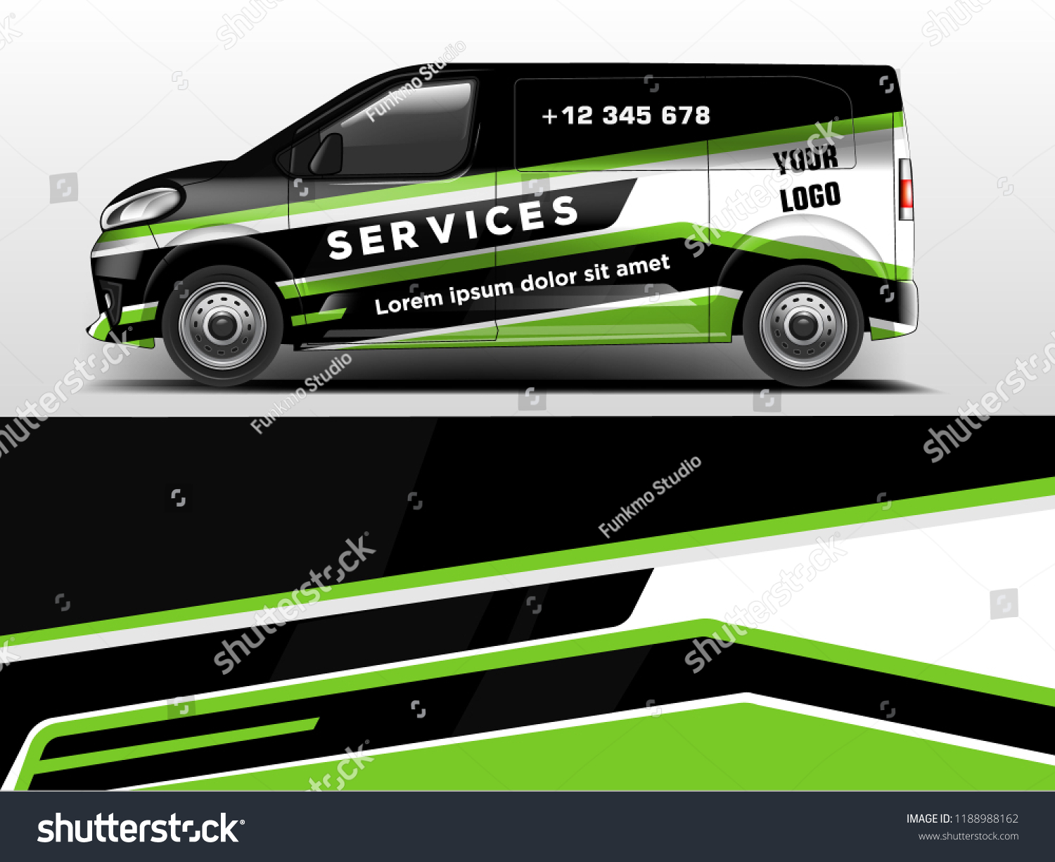 Van wrap design. Wrap, sticker and decal design for company. Vector format