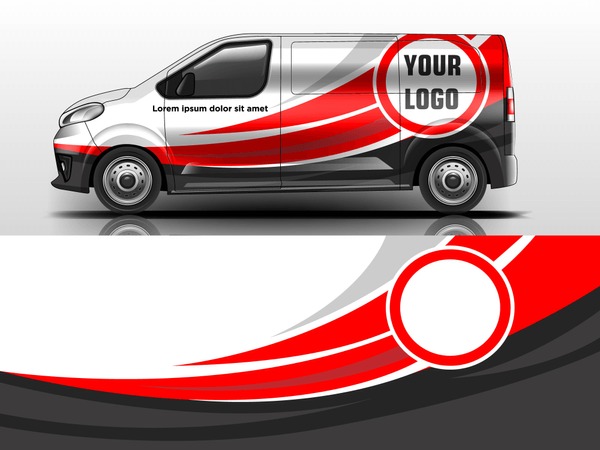 Van wrap design. Wrap, sticker and decal design for company. Vector format