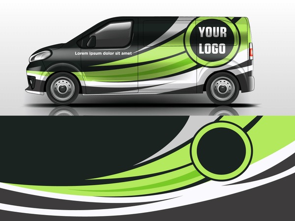 Van wrap design. Wrap, sticker and decal design for company. Vector format