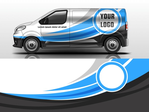 Van wrap design. Wrap, sticker and decal design for company. Vector format