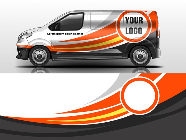 Van wrap design. Wrap, sticker and decal design for company. Vector format