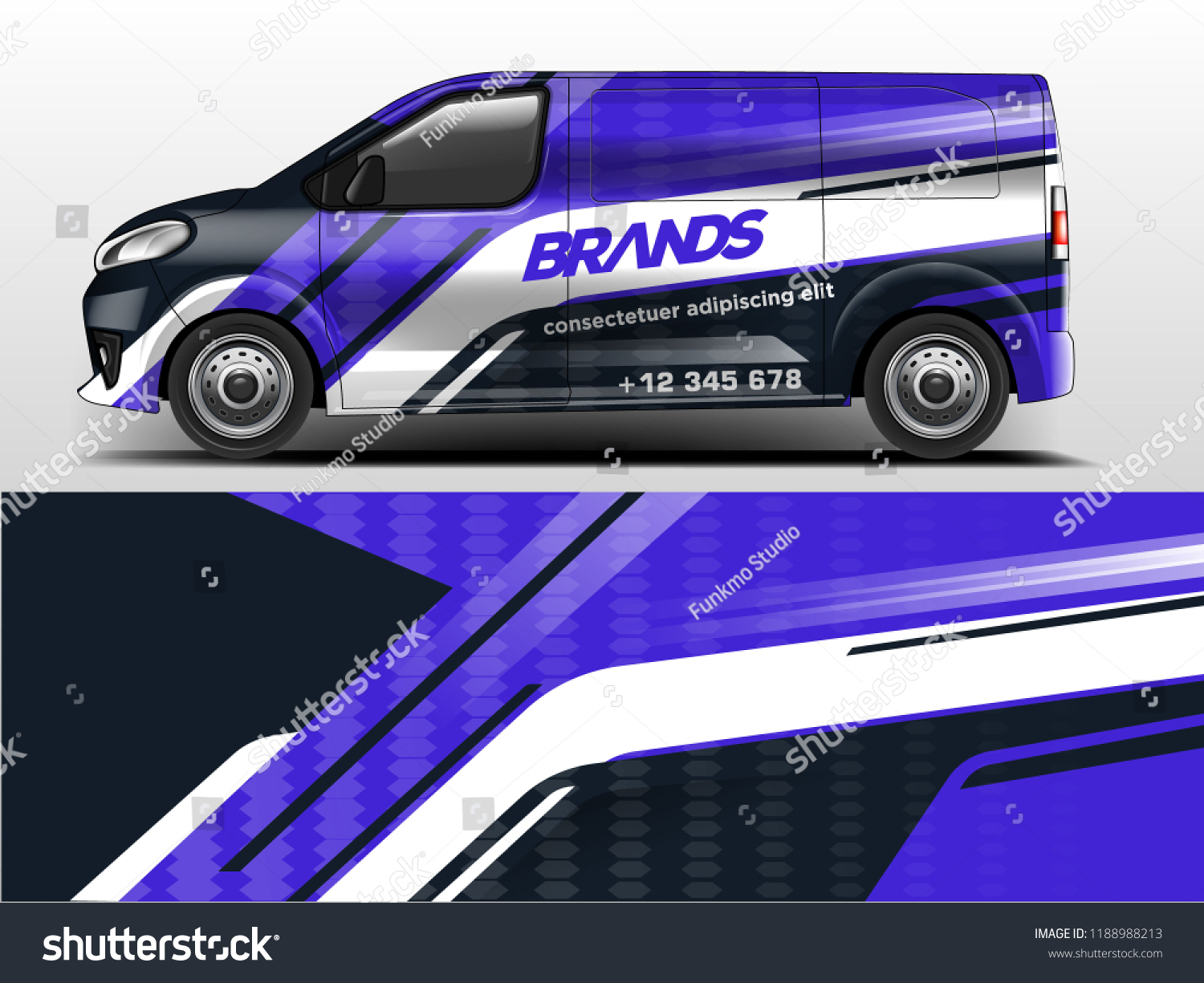 Van wrap design. Wrap, sticker and decal design for company. Vector format