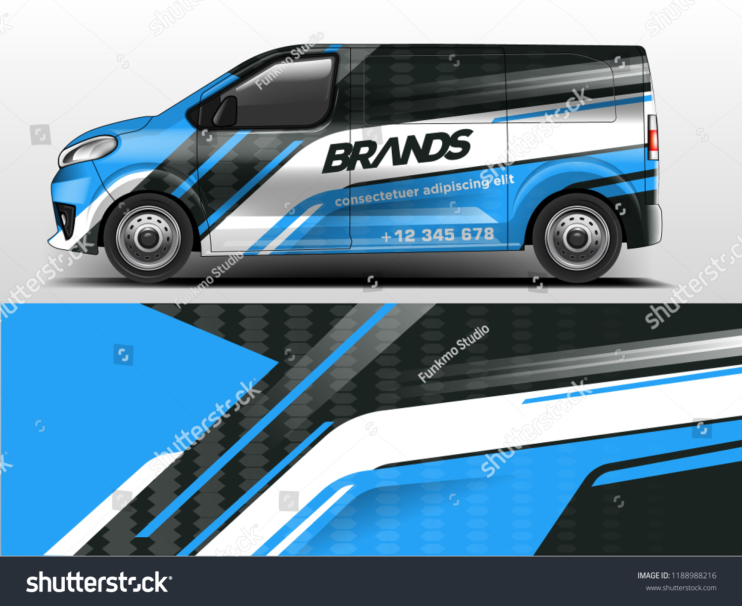 Van wrap design. Wrap, sticker and decal design for company. Vector format