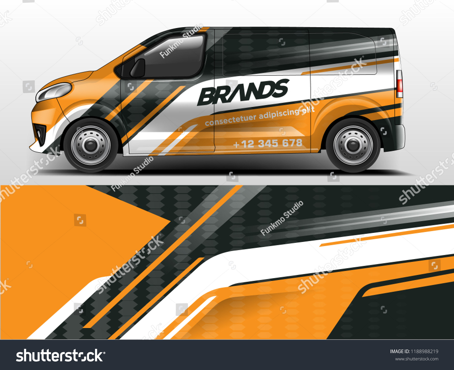 Van wrap design. Wrap, sticker and decal design for company. Vector format