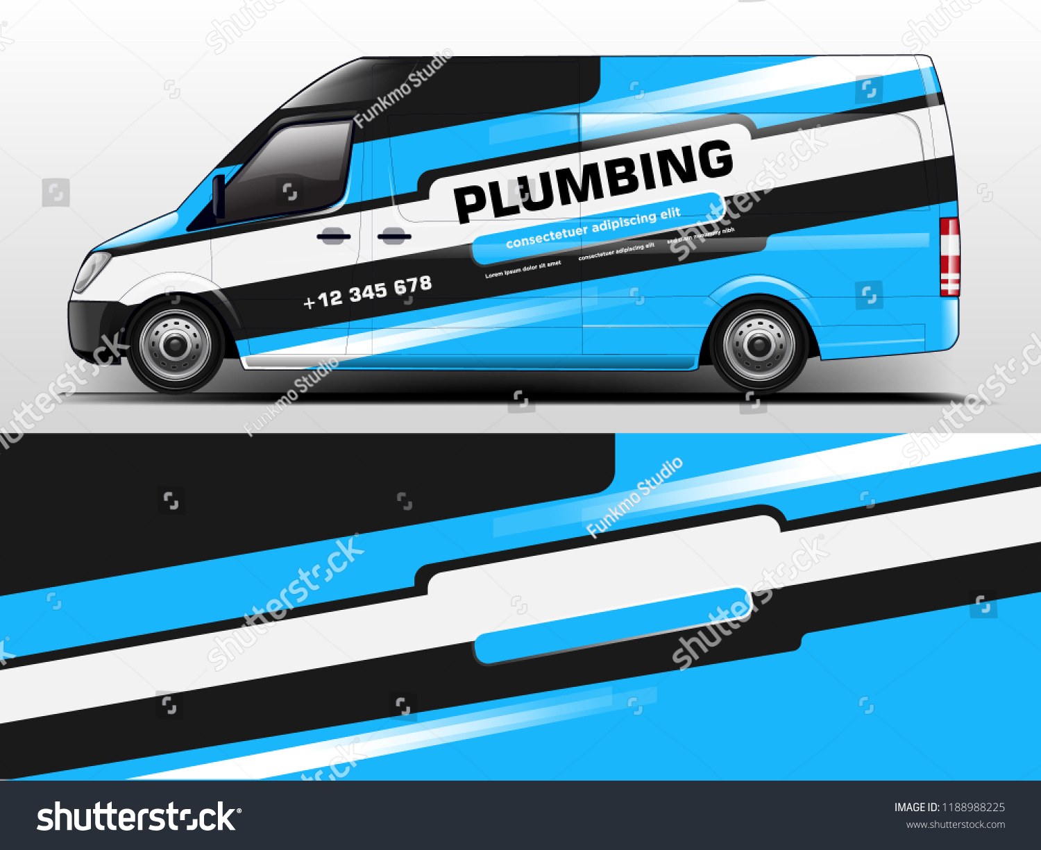 Van wrap design. Wrap, sticker and decal design for company. Vector format